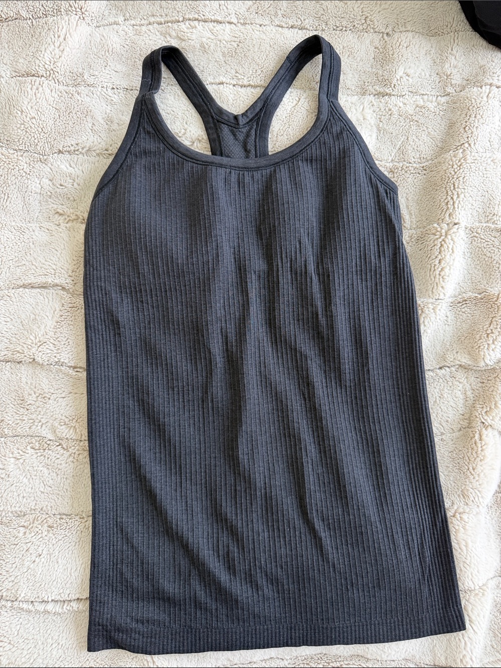 Lululemon Black Ribbed Racerback Long Tank Top - Picture 1 of 2